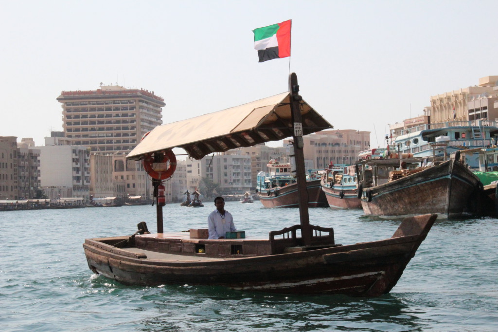 An abra, Dubai Creek Sightseeing in Dubai on Local Transport, an abra
