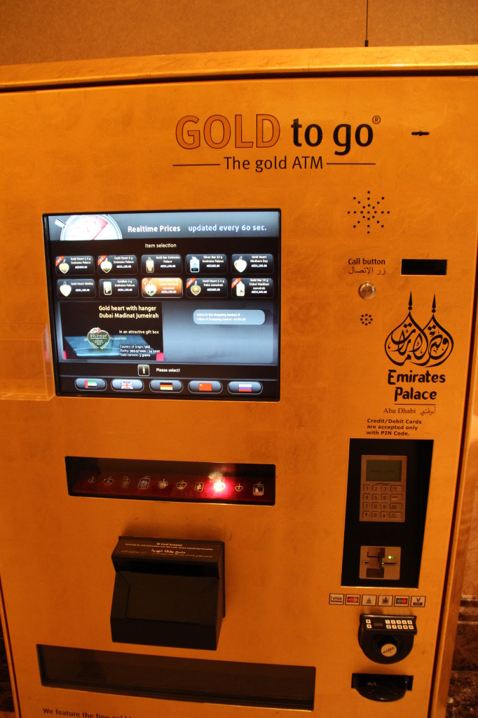 Gold ATM of Emirates Palace Hotel, Abu Dhabi