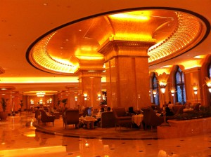 The hall of Emirates Palace Hotel, Abu Dhabi