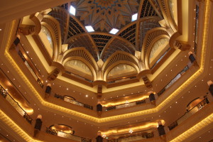 The hall ceiling of Emirates Palace Hotel, Abu Dhabi