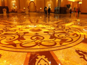 The hall floor of Emirates Palace Hotel, Abu Dhabi