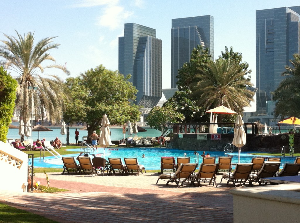 The pool area of Hotel Le Meridien, Abu Dhabi
