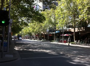 A street view of Melbourne CBD