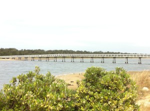 A walking-bridge to the dunes, Lakes Entrance, Australia South East Coast