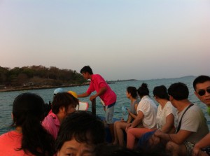 Evening boat from Ban Phe to Ko Samet