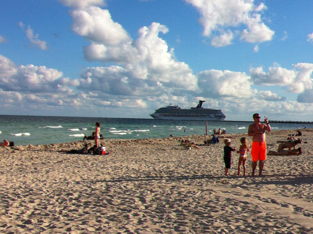 Caribbean cruiser leaving Miami harbor Caribbean cruiser leaving Miami harbor