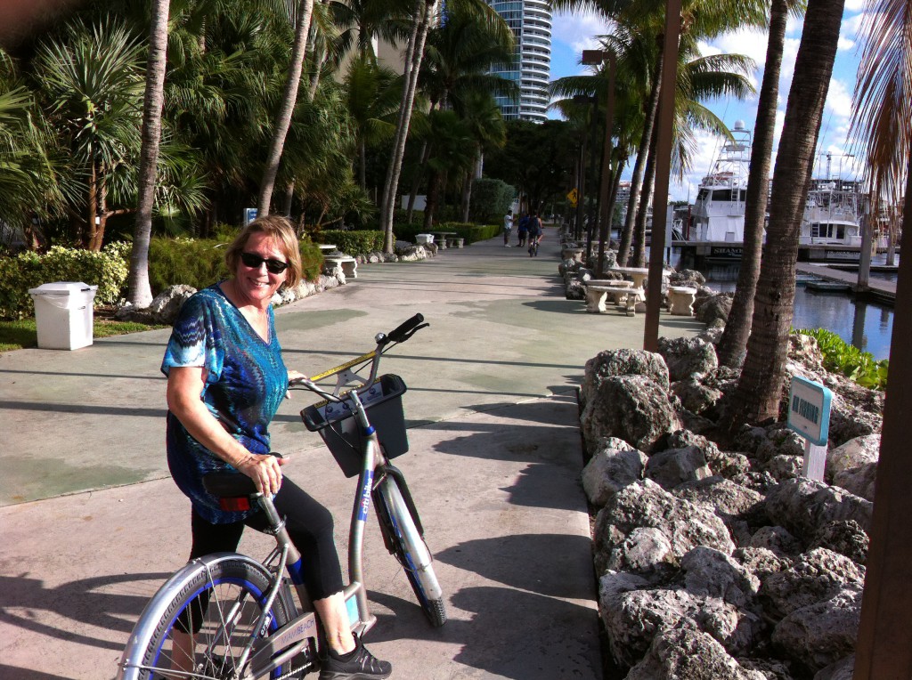 Cycling along Miami Beach Cycling along Miami Beach