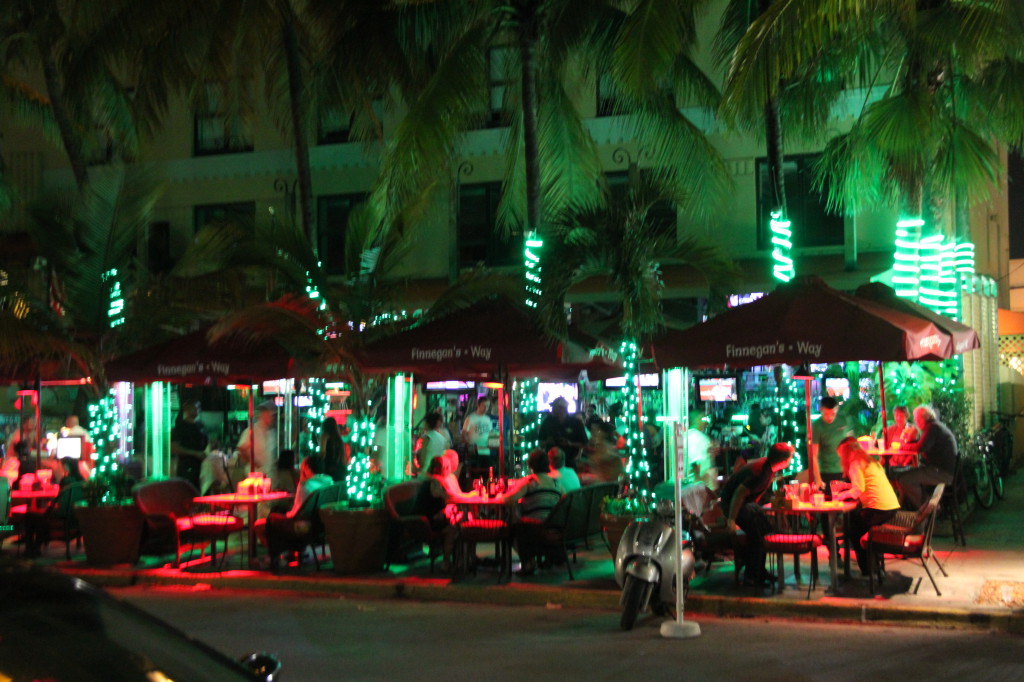 Ocean Drive art deco district at night Ocean Drive art deco district at night