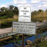 A warning sign, Miccosukee Restaurant, the Everglades