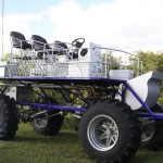 An airboat parked, the Everglades