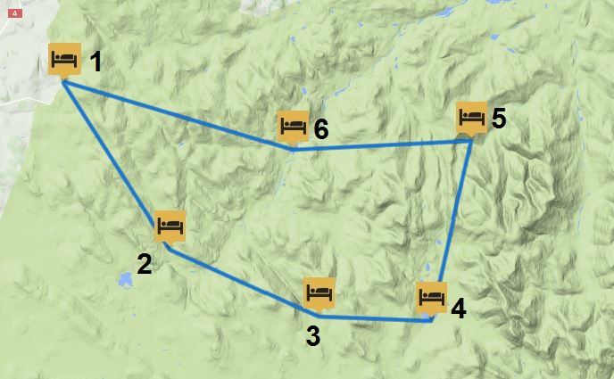 Kiilopää-Suomunruoktu-Tuiskukuru-Luirojärvi-Sudenpesä-Lankojärvi-Kiilopää