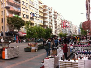 A shopping street in Antalya