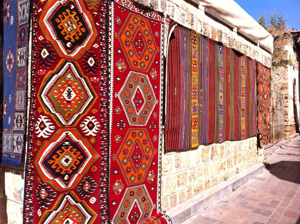 Turkish carpets sold in Antalya Old Town
