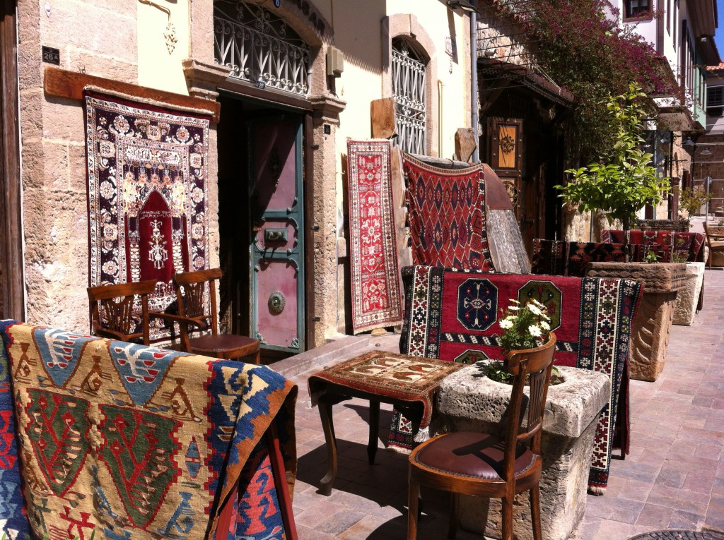 Turkish carpets in Kaleici, Antalya Old Town