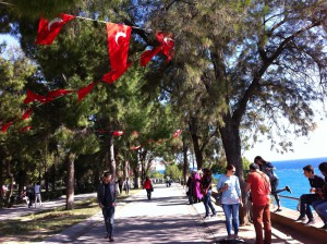Turkish flags in Karaalioglu Park, Antalya