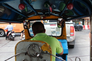 Driving tuk-tuk in Bangkok