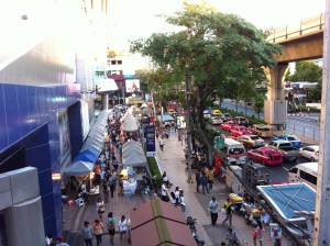 Bangkok metro train and street life