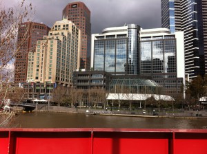 Southbank skyscrapers from Yarra river