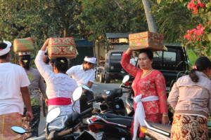 Coming from temple