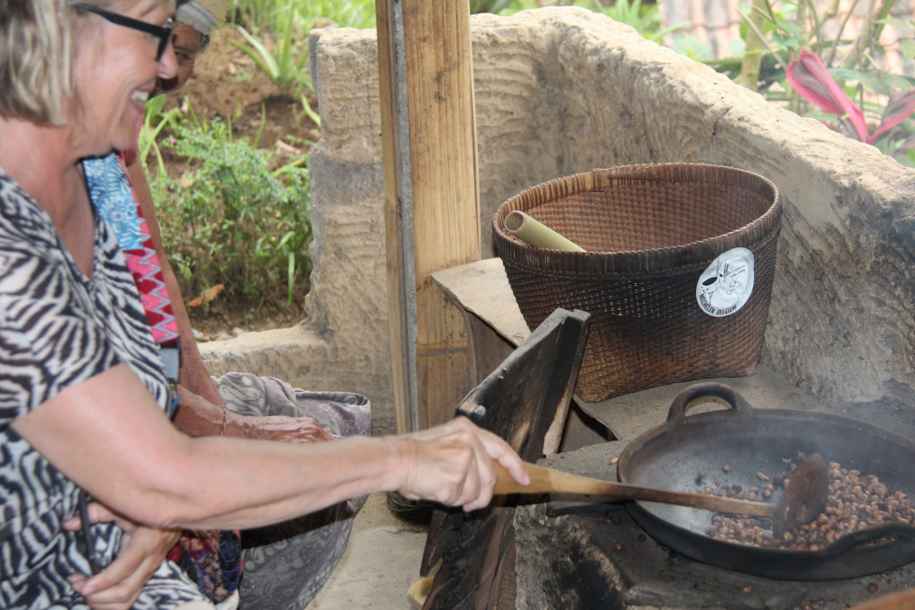 Roasting coffee in Bali