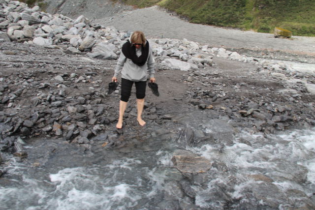 Fox Glacier river crossing