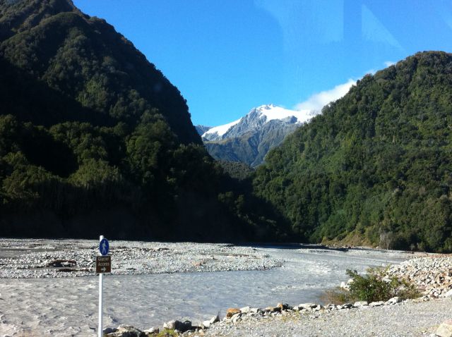 Franz Josef and Fox Glaciers, river view