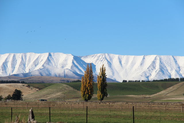 White mountains from Lindis Valley
