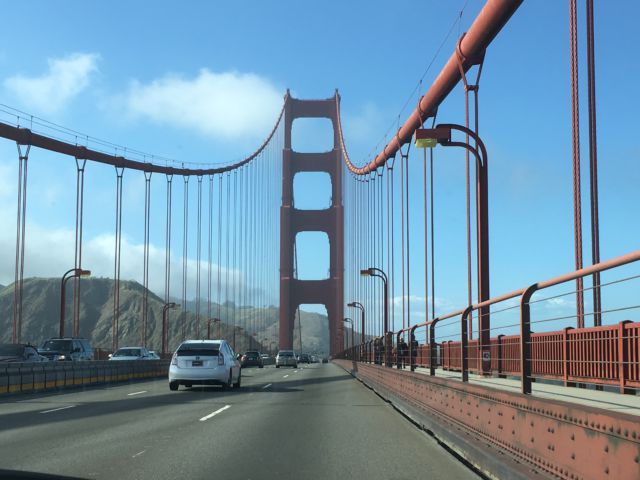 Driving on Golden Gate Bridge