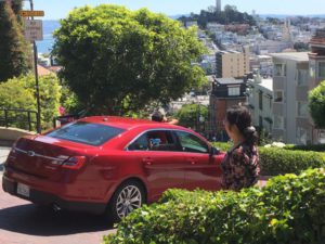 Driving on Lombard Street San Francisco