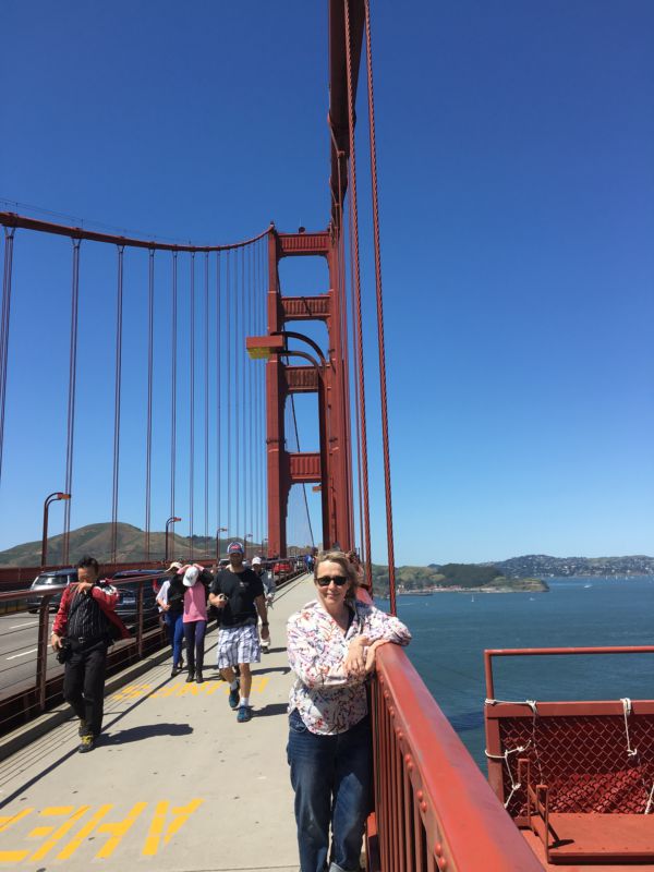 San Francisco Golden Gate Bridge walking Walking on Golden Gate Bridge