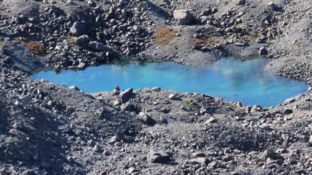 Blue Lakes and Tasman Glacier Lake Walk,: blue lake