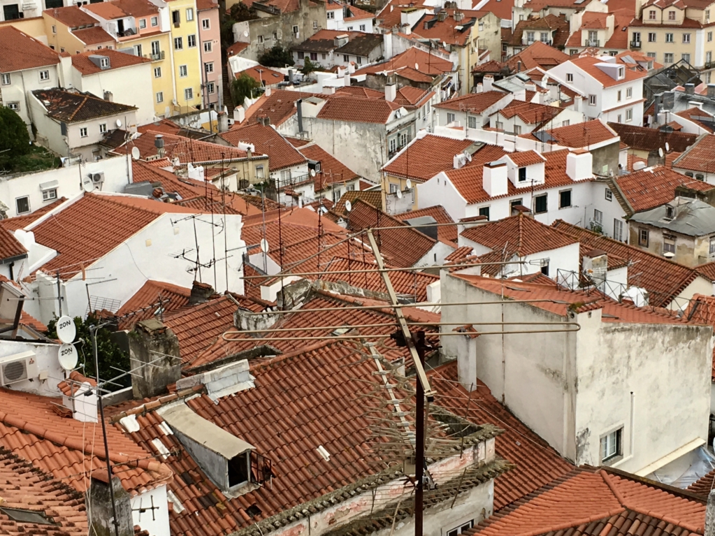 Touring Lisbon on tram 28: Alfama roofs Touring Lisbon on tram 28: Alfama roofs