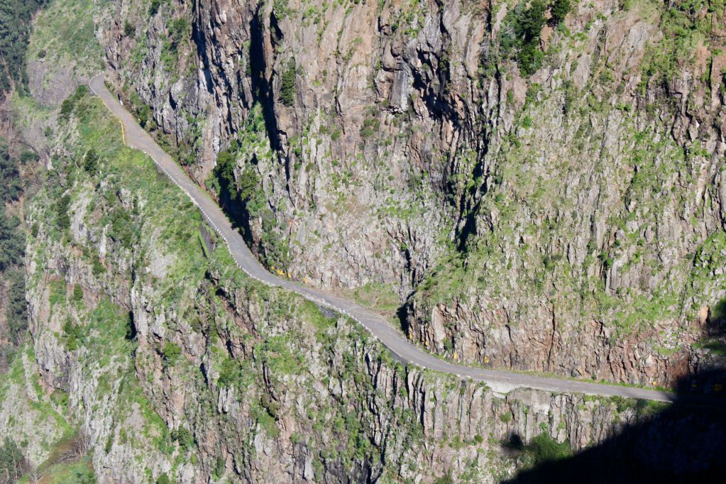 A winding road to Curral das Freiras Curral das Freiras Madeira old road