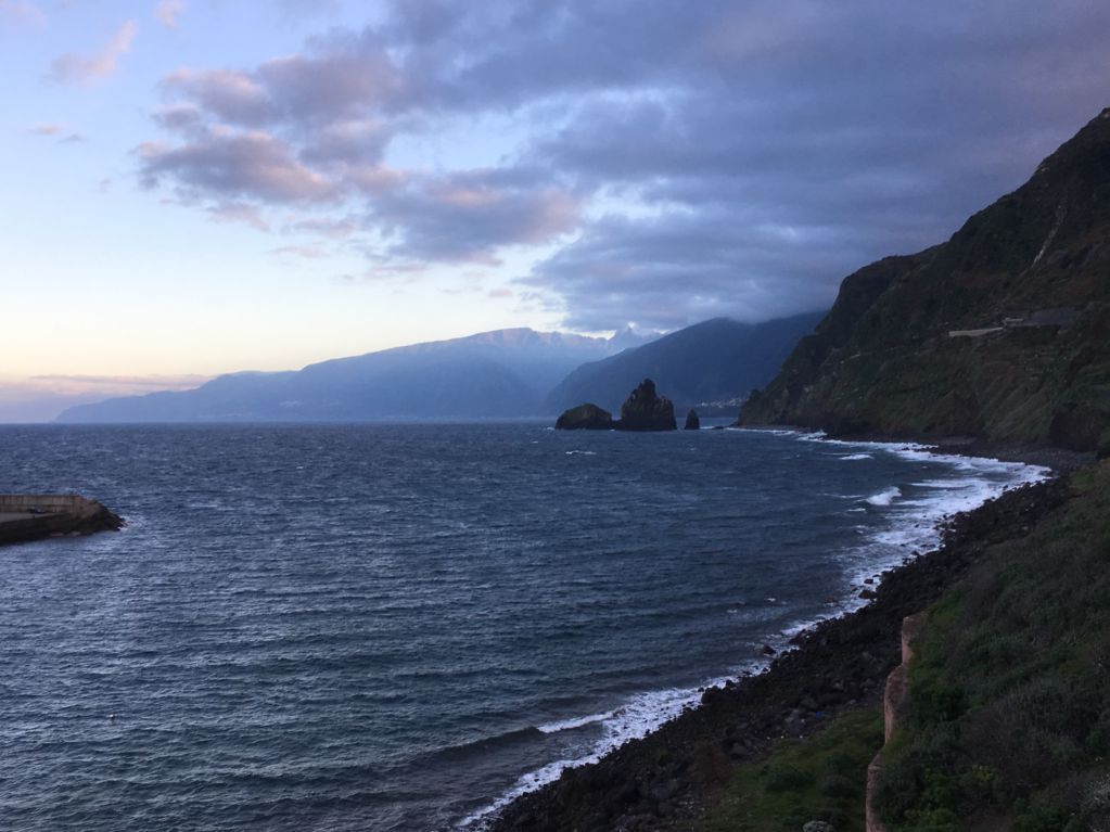 Driving in Madeira north coast, Porto Moniz