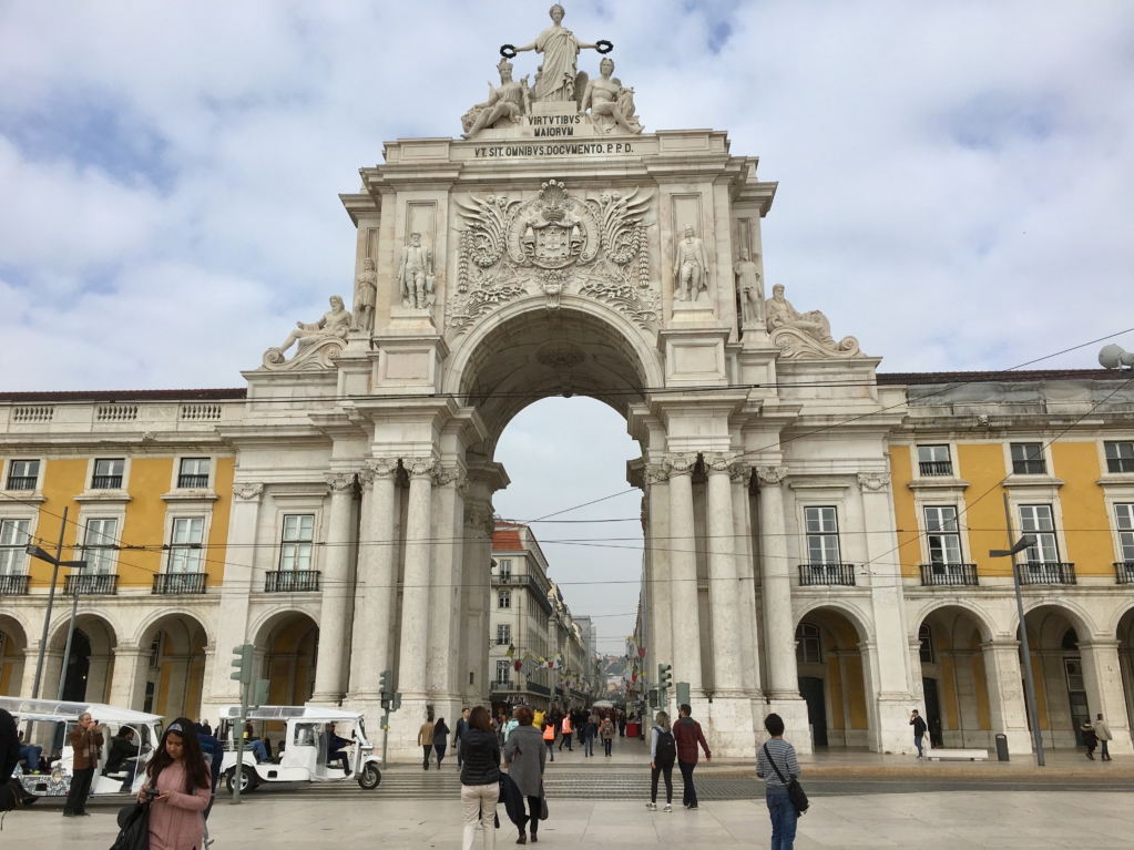 Touring Lisbon on tram 28: Praca do Comercio Touring Lisbon on tram 28: Praca do Comercio