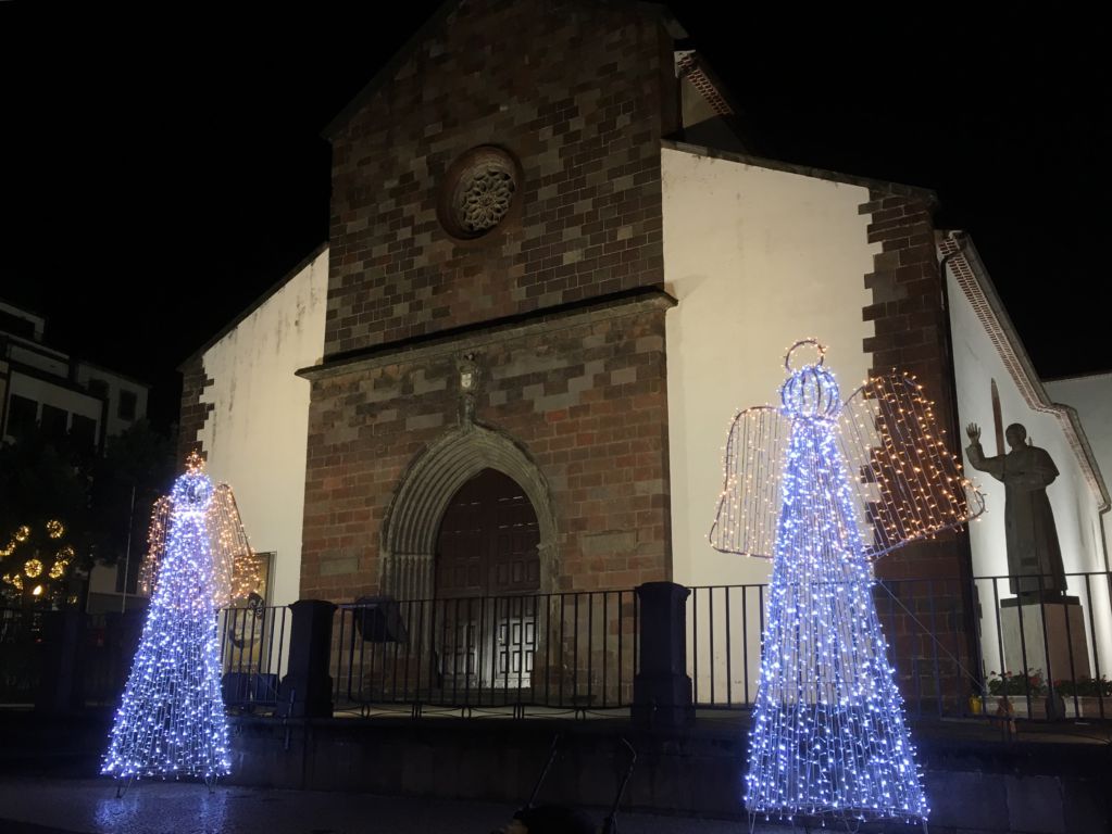Sé Funchal evening lights