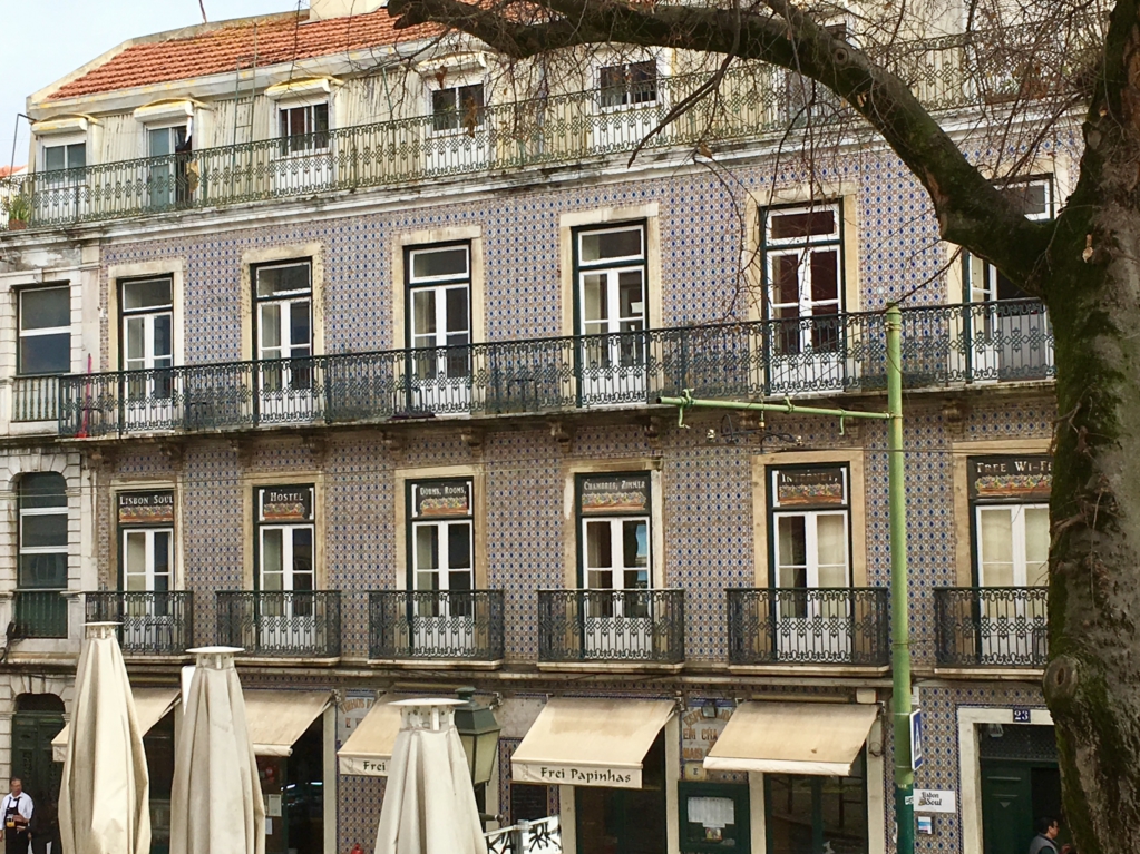 Lisbon azulejo house Typical Lisbon building