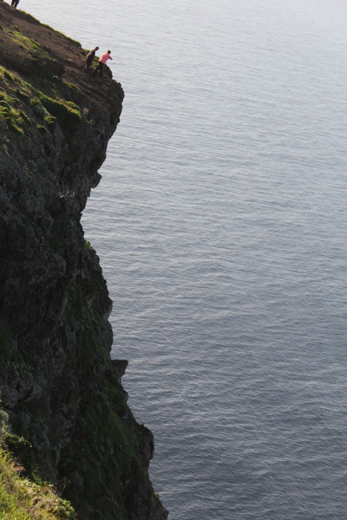 Walkers on Ponta do Pargo seacliffs