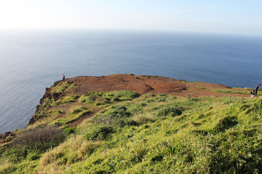 Walking on Ponta do Pargo cliffs Western Madeira
