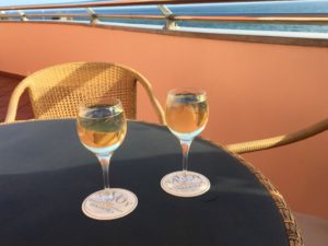 Wine on Funchal hotel balcony