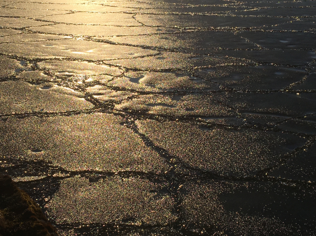 Winter Finland, melting ice