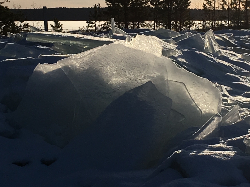 Ice sculptures in winter Finland