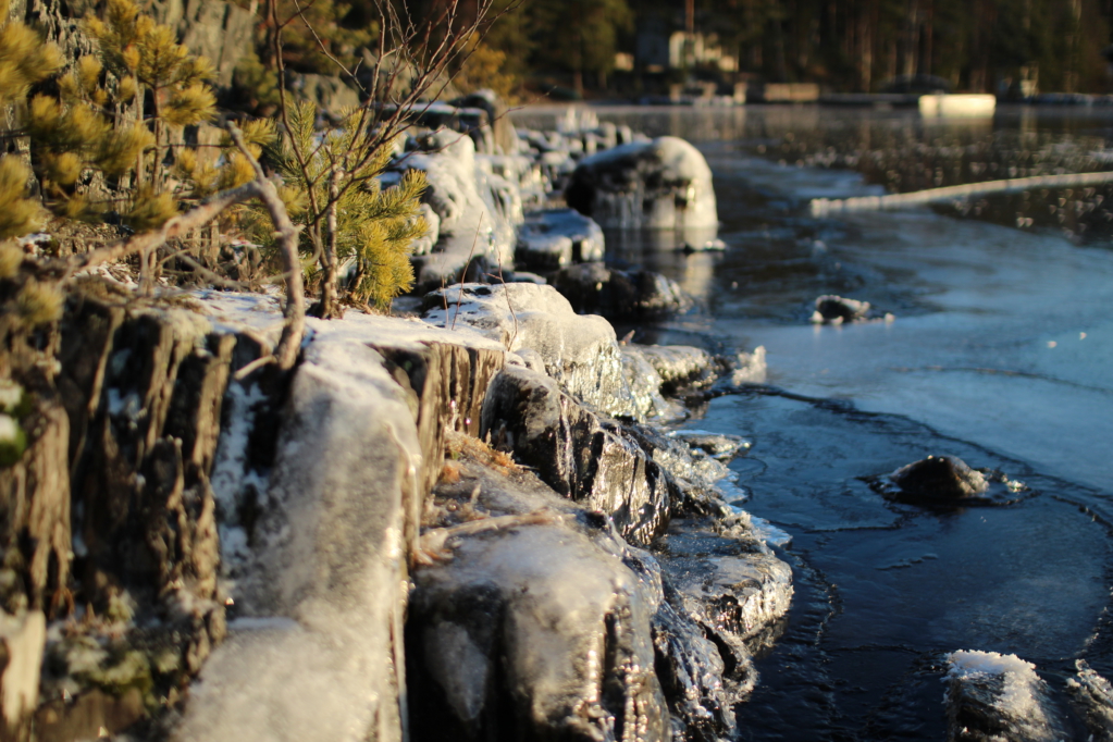 The lake is freezing