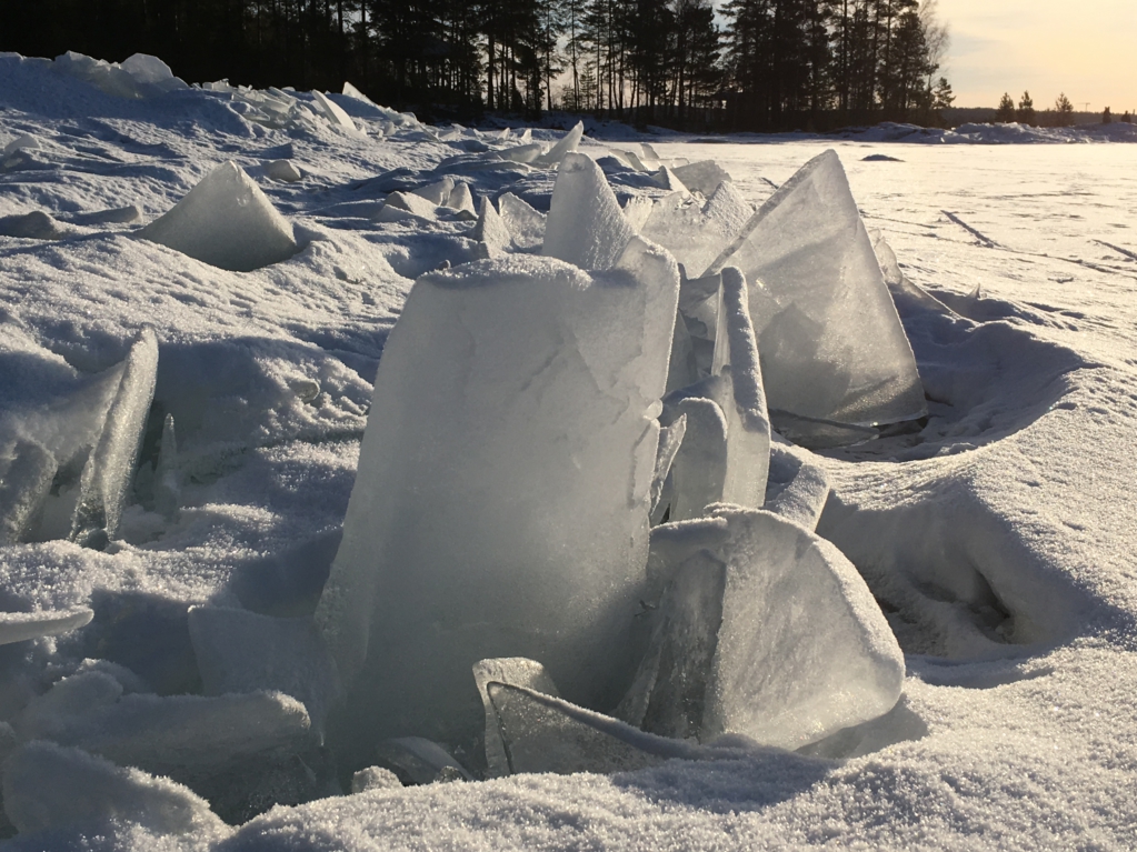 Packed ice of winter Finland