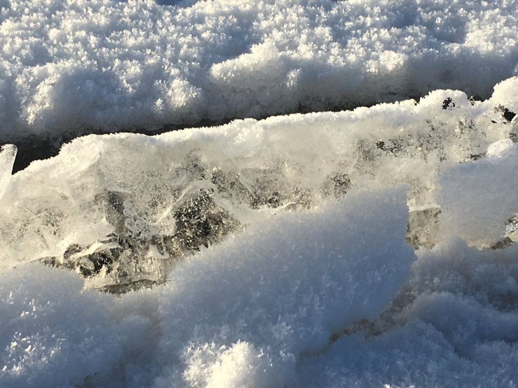 Winter Finland: snow and ice on the lake
