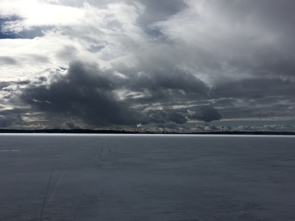 Winter lake view of Tampere, Finland
