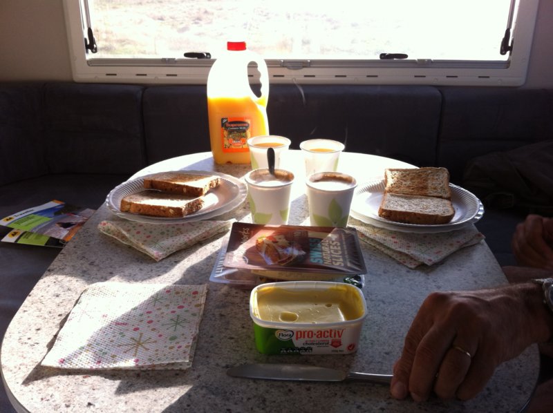 Breakfast in a campervan Breakfast in a campervan