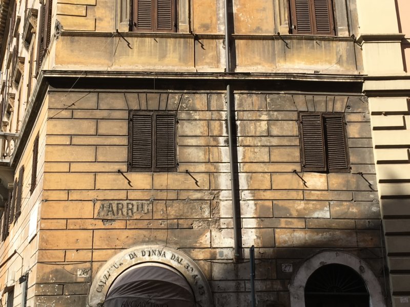 Rome centro storico Rome old quarters house wall