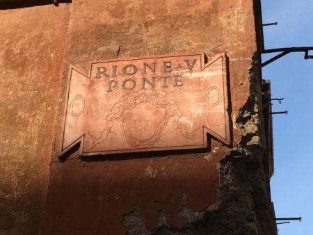 Rome old quarters street sign