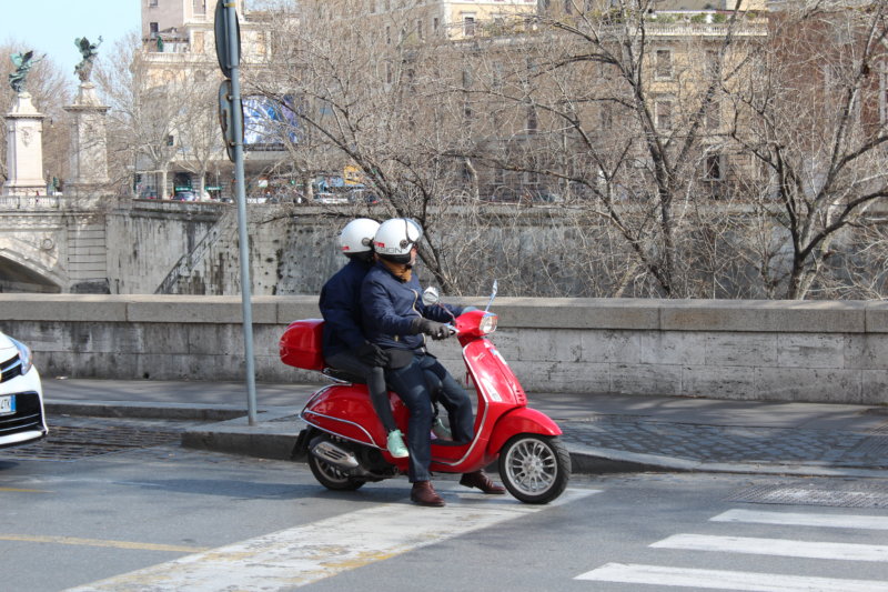 Scooter and Tiber, Rome Scooter and Tiber, Rome